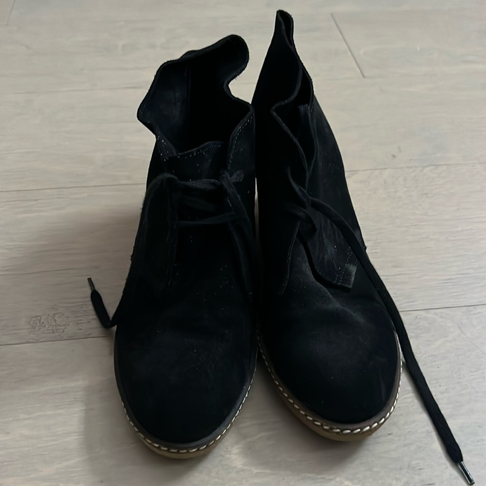 JCrew McAllister Wedge Bootie Black Suede